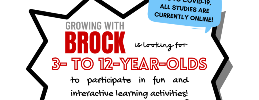 Growing with Brock is Looking for Children to Participate in Research Studies