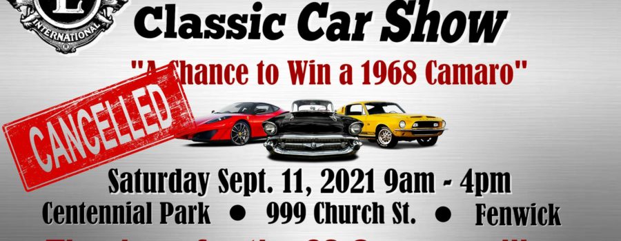 Cancellation of annual Car Show Sept. 11, 2021