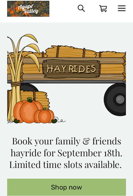 Book Your Friends & Family Hayride at Agape Valley