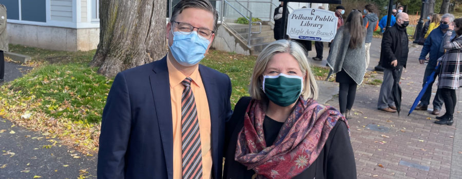 NDP Leader Andrea Horwath welcomes Dave Augustyn as candidate in Niagara West