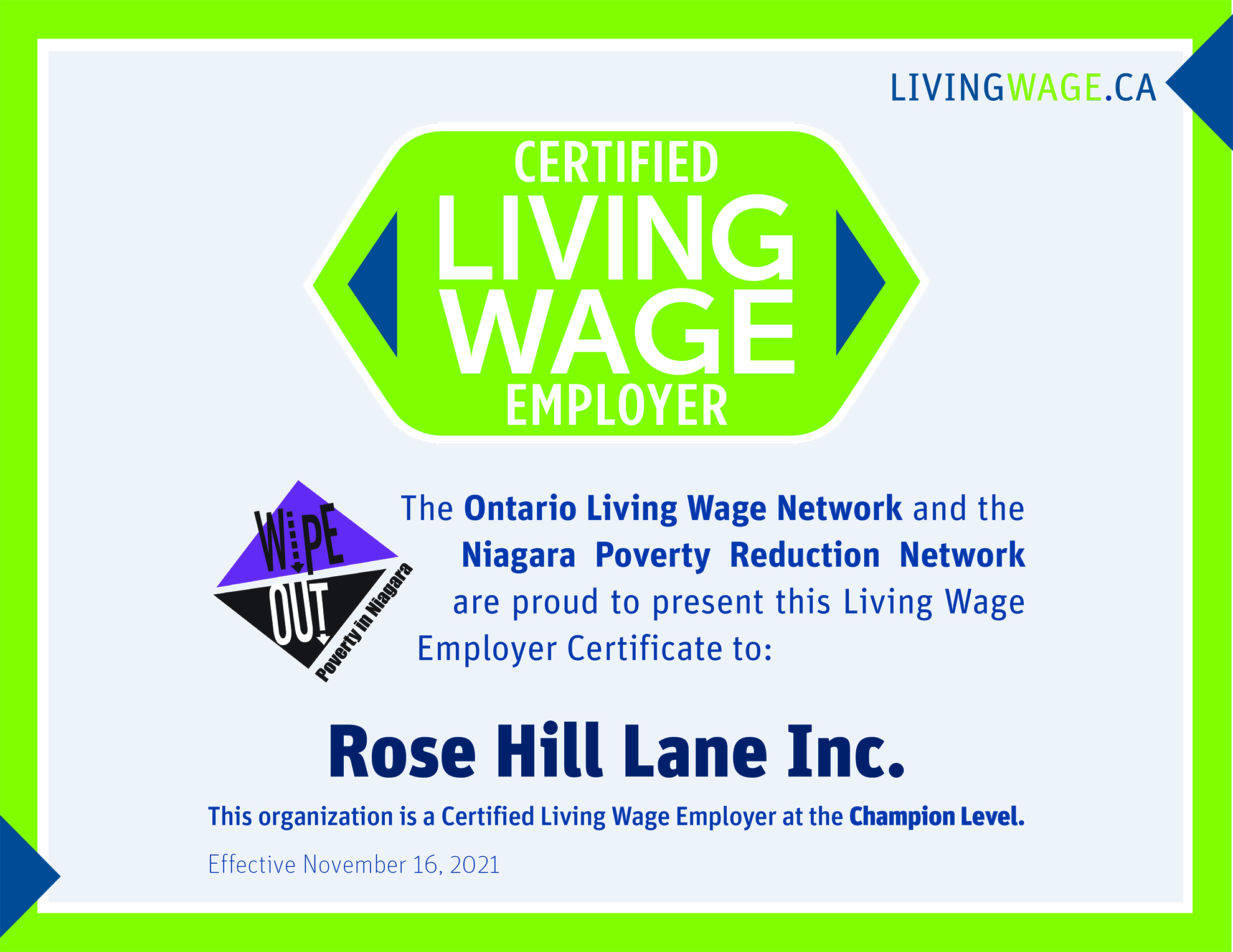 Rose Hill Lane: A Living Wage