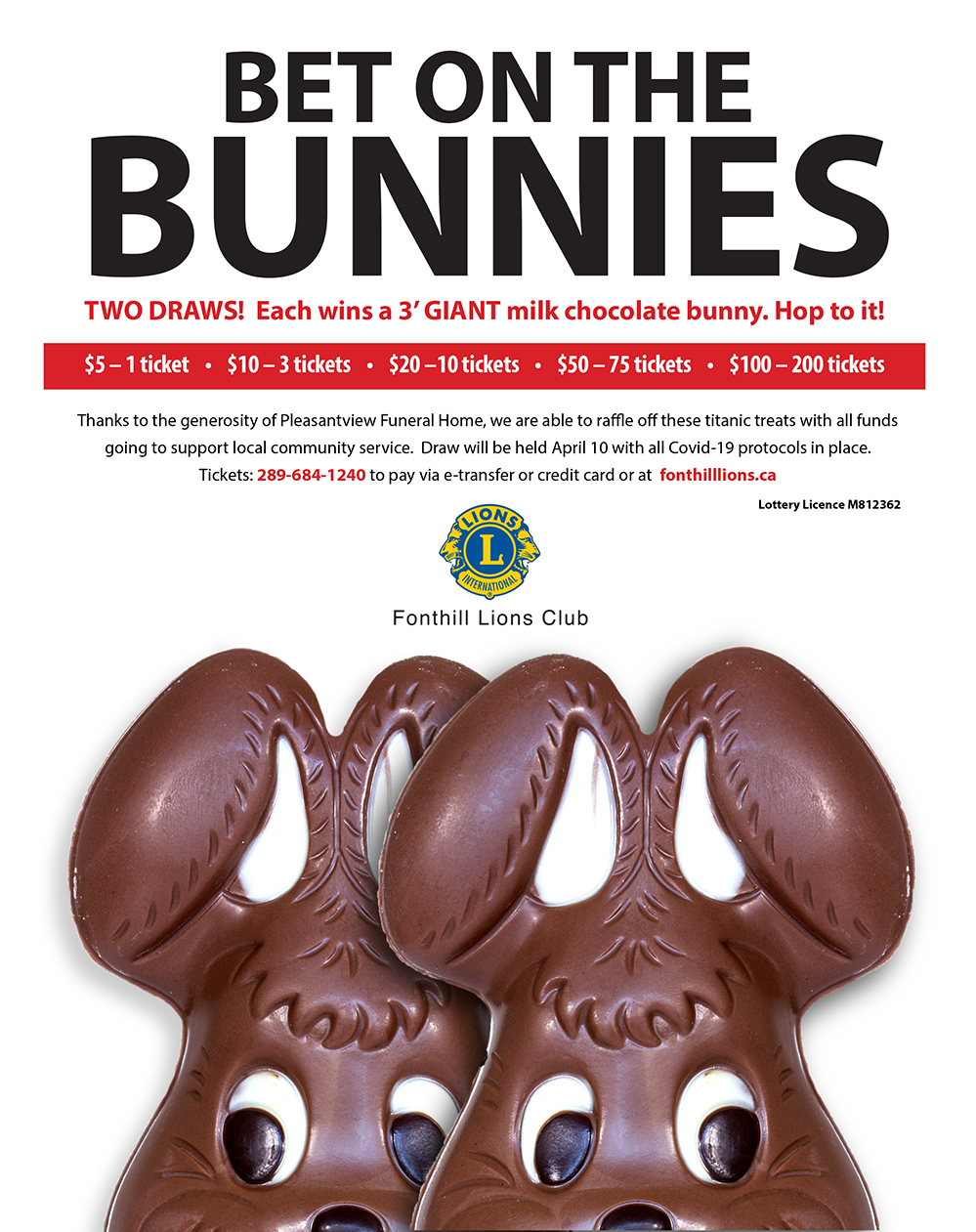 Bet on the Bunnies: Giant Chocolate Bunny Raffle
