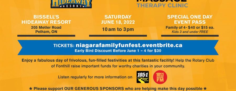 Rotary Family FunFest Returns Father’s Day Weekend, Saturday June 18, 2022!