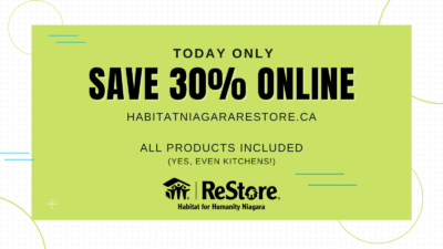 Cyber Monday Sale at Habitat Niagara ReStores
