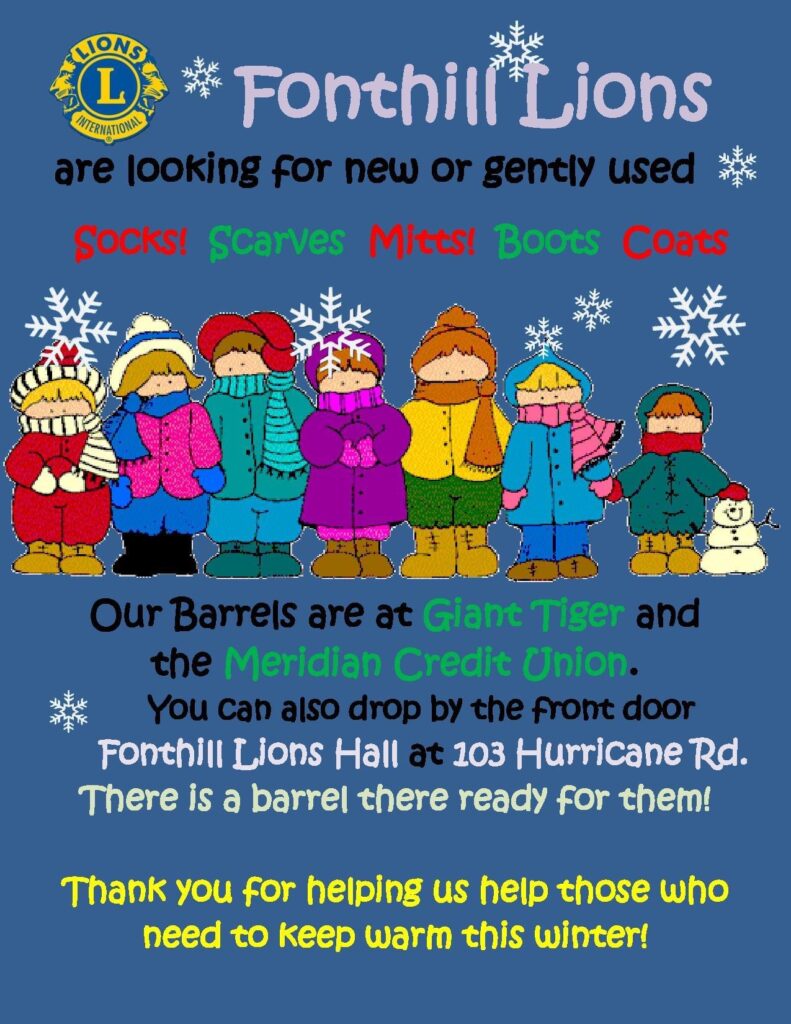 Fonthill Lions Winter Clothing Drive