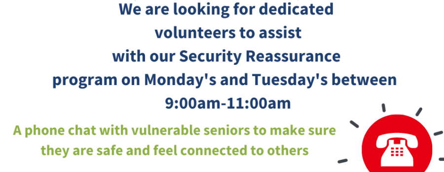 Volunteers Needed; Make a Difference in the Lives of Local Seniors