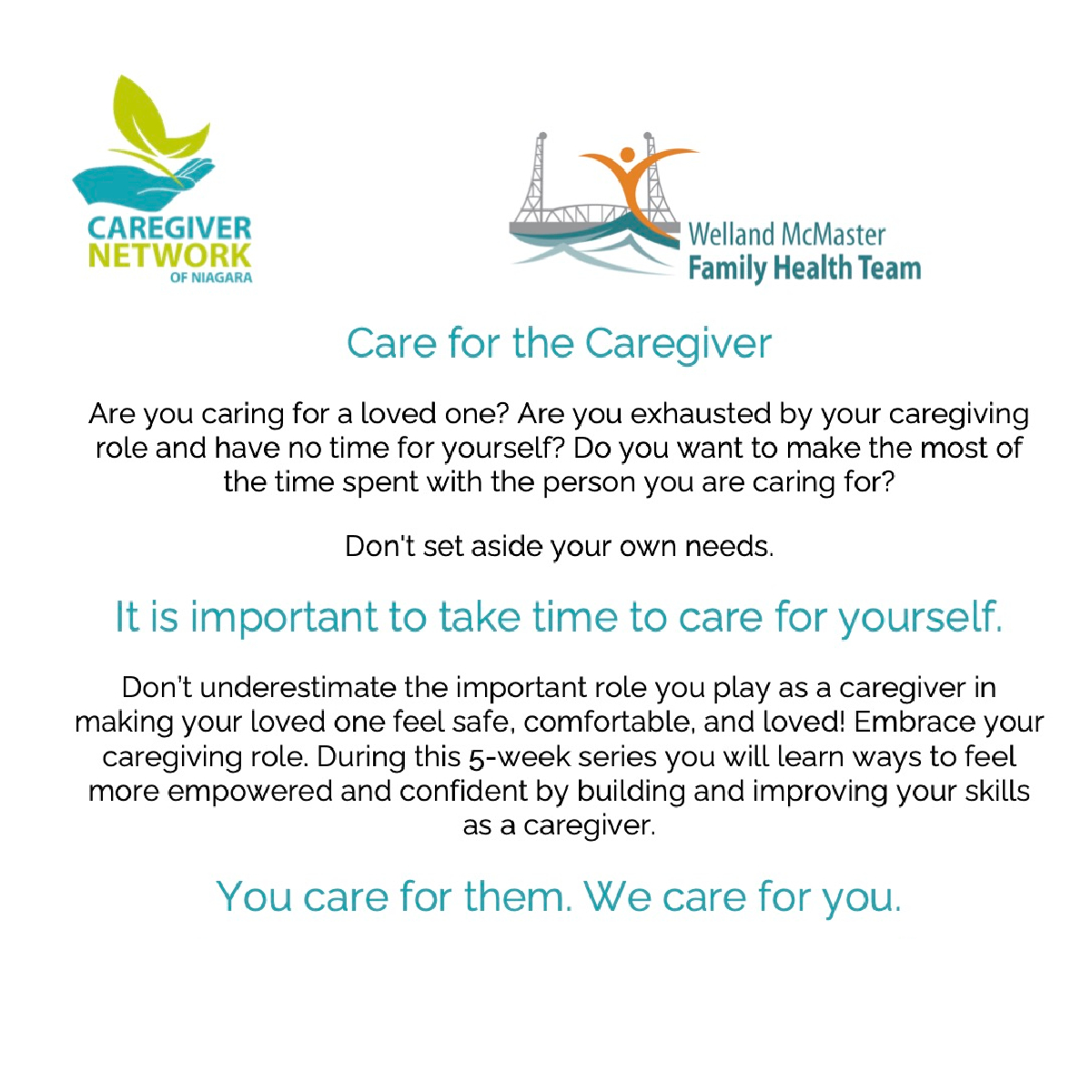 Register Now! Care for the Caregiver Workshop Series