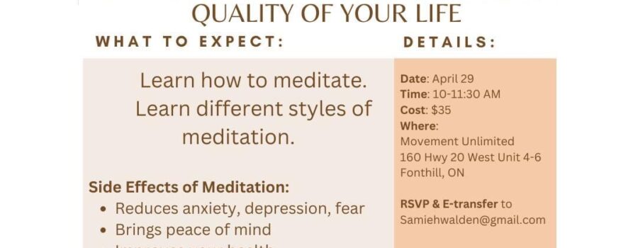 Register Now: Meditation Workshop