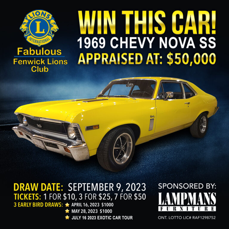 Last Chance to Get Your Tickets  for the Fenwick Lions Club Car Raffle