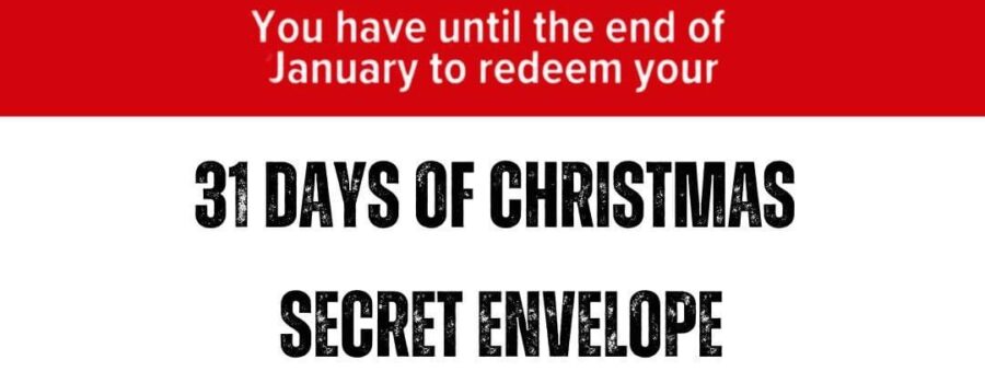 31 Days of Christmas Envelopes at My Place Bar & Grill