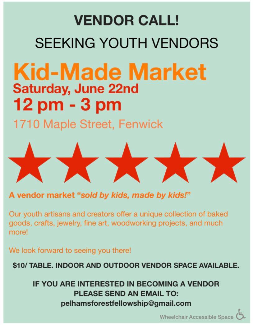 Vendor Call! Seeking Youth Vendors for Kid-Made Market