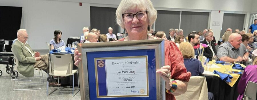 Rotary Club of Fonthill Honours Gail Levay with Paul Harris Fellow and Honourary Membership Upon Her Retirement