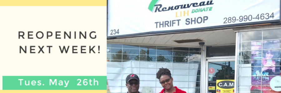 Renouveau LIH Donate Thrift Store Reopening May 26th