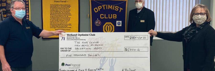 Welland Optimist Club Donates to Welland Food Drive 2020