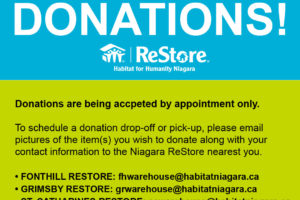 Habitat Niagara ReStores Now accepting donations!