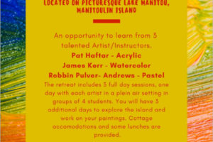 Artist Retreat Sept 11-18, 2021 at Wee Point Resort on Picturesque Manitoulin Island