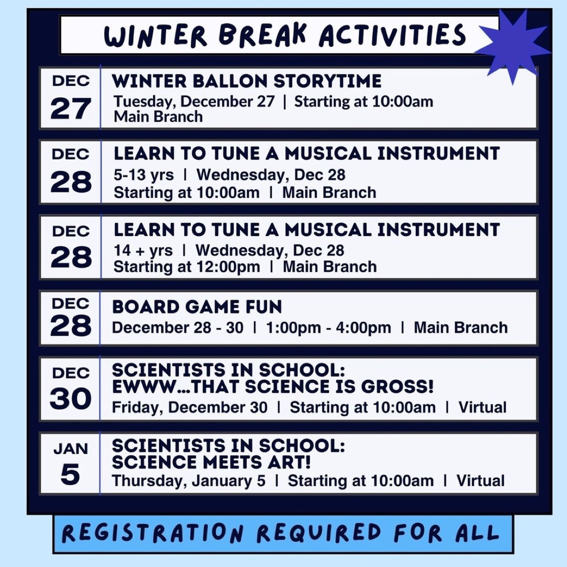 Christmas Break Activities at the Welland Public Library