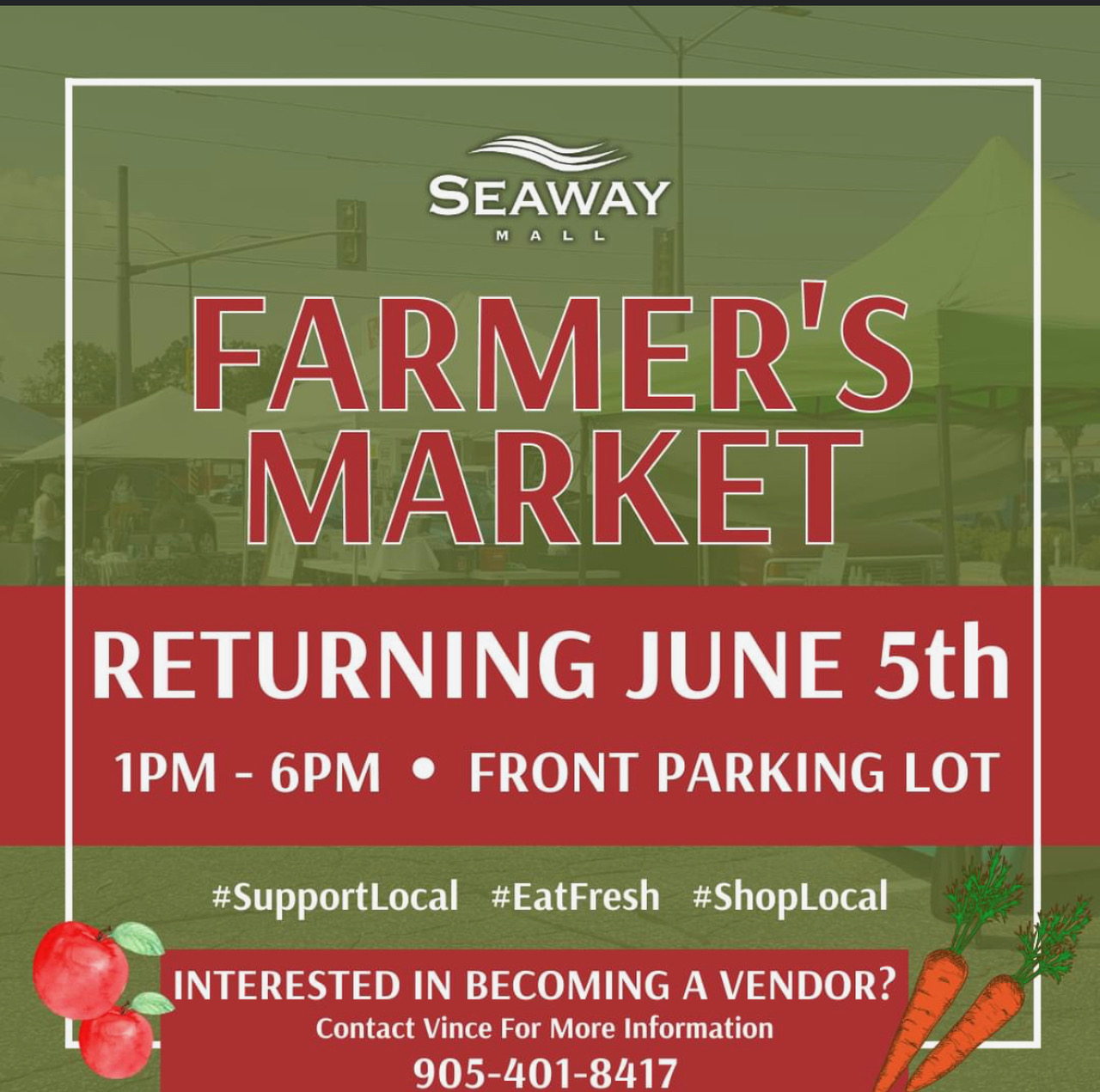 Call for Vendors! Farmer’s Market at the Seaway Mall