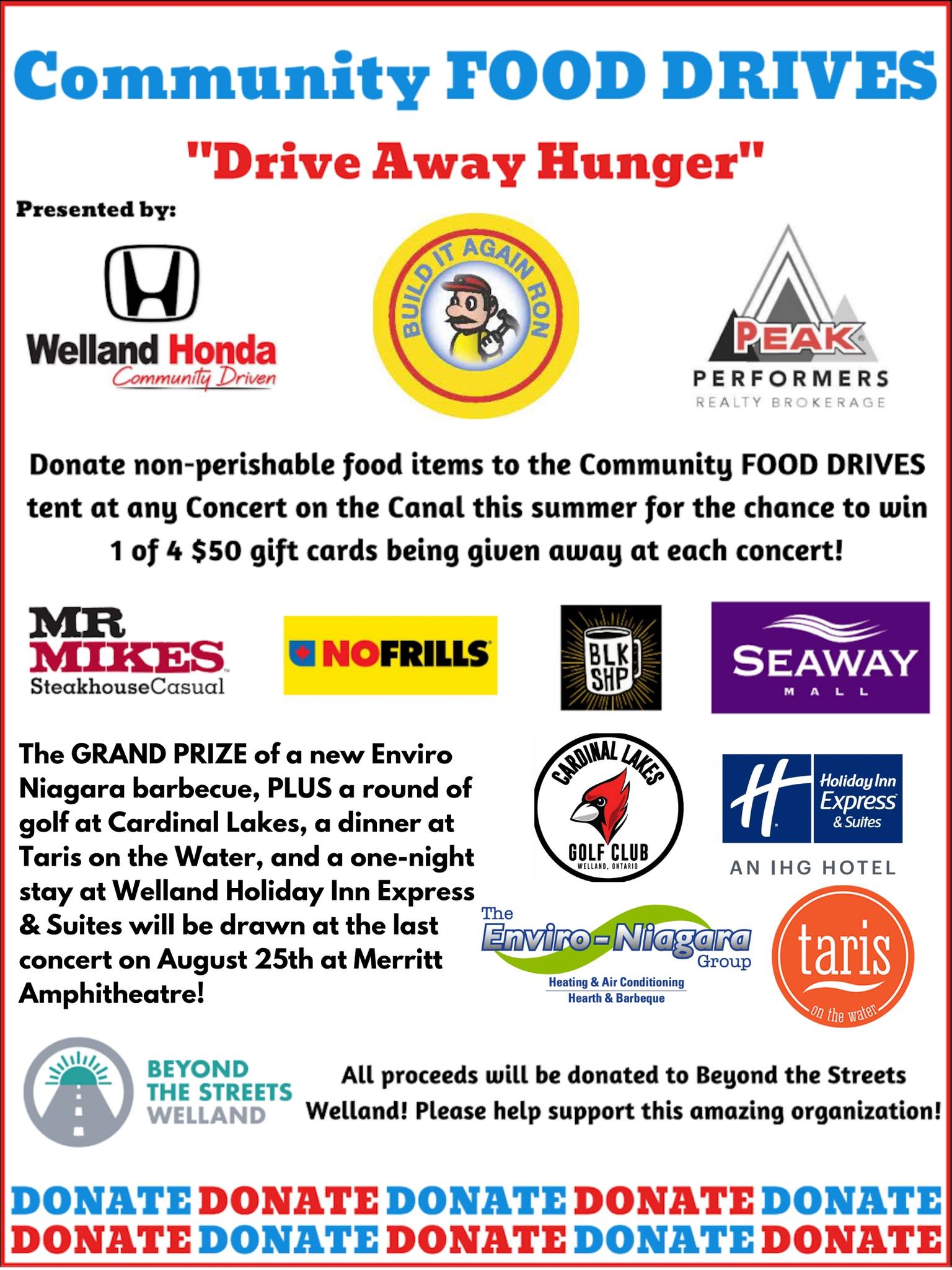 Concerts on the Canal Community Food Drive