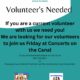 Volunteers Needed! Concerts on the Canal Food Drive