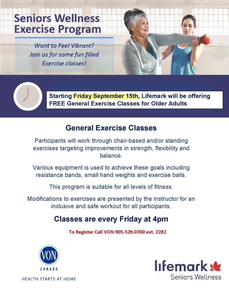 Free Class Alert – Seniors Wellness Exercise Program