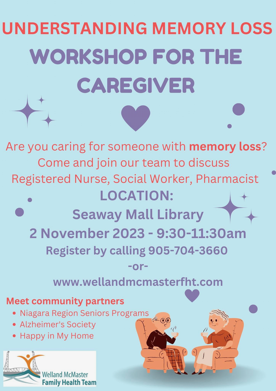 Register Now! Understanding Memory Loss – Workshop for the Caregiver