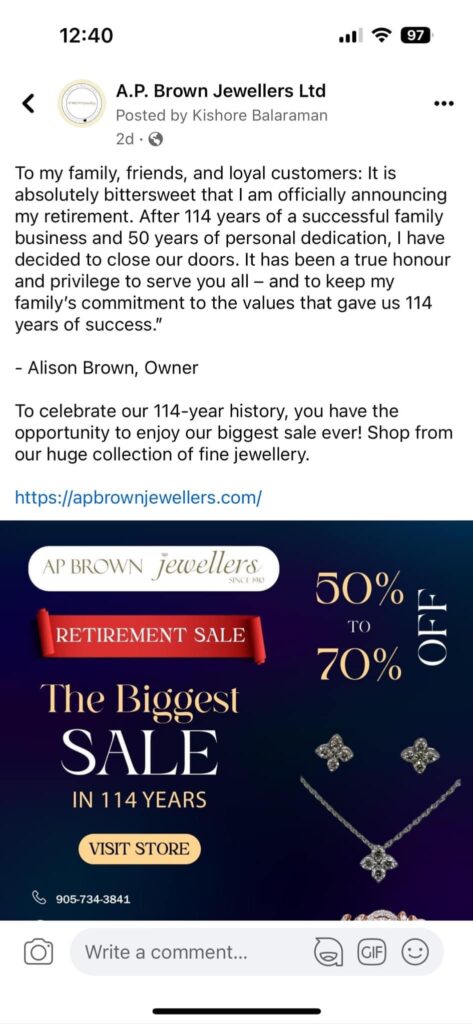 A.P. Jeweller Retirement Sale