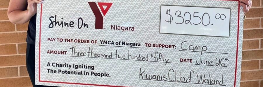 YMCA Niagara Receives Generous Donation from the Kiwanis Club of Welland