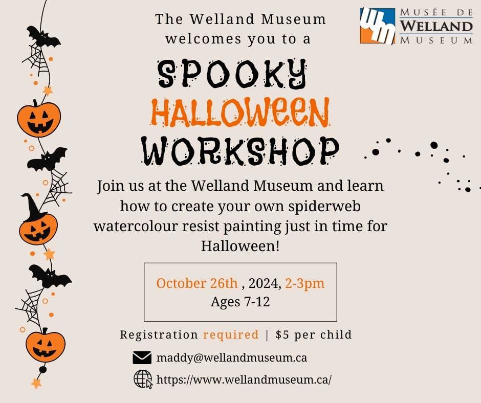 Register now! Spooky Halloween Workshop at the Welland Museum