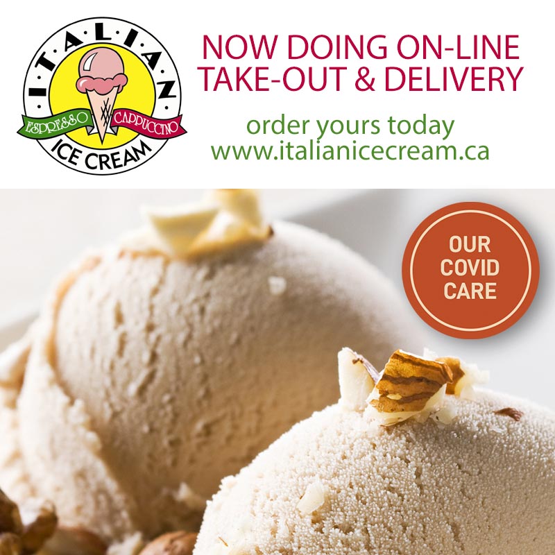 Local Business ‘Italian Ice Cream’  Launches new #MadeInNiagara Online Ordering System for Takeout Menu