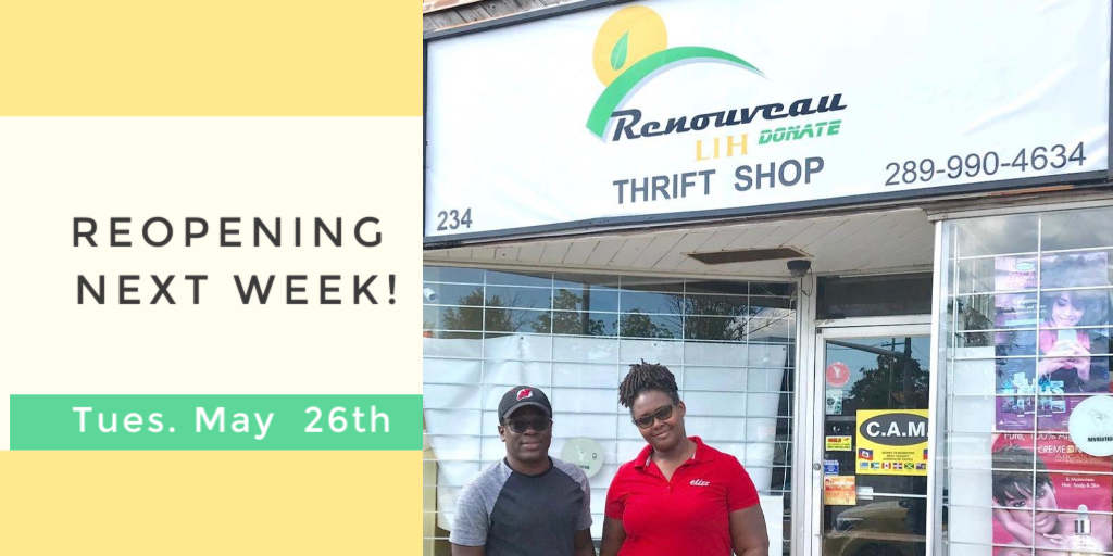 Renouveau LIH Donate Thrift Store Reopening May 26th