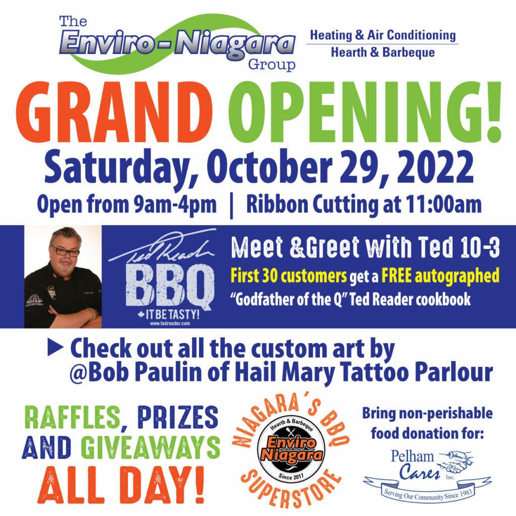 Grand Opening Enviro-Niagara Hearth & Barbeque – this Saturday October 29th