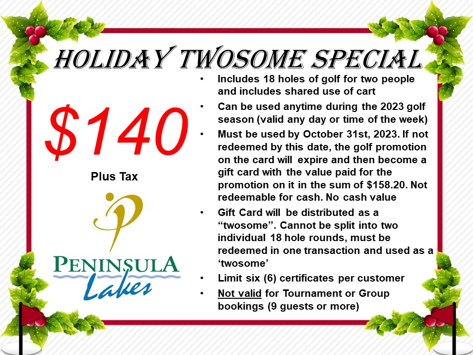 Holiday Specials at Peninsula Lakes Golf Club