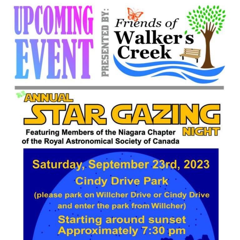 Niagara Things to Do: Star Gazing with The Friends of Walkers Creek