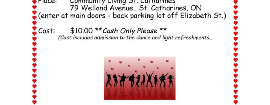 Save the Date: Valentine’s Dance in Support of Community Living St. Catharines!