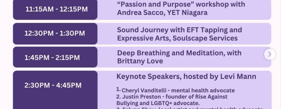 Meet the Inspiring Speakers at the Niagara Mental Health Fair’s ‘Let’s Talk About Mental Health’ Series!