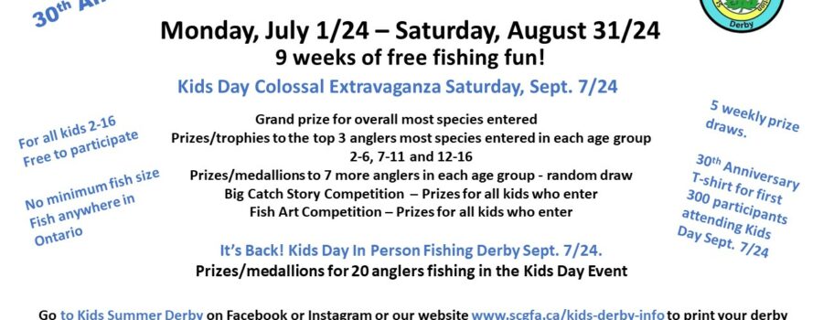 St. Catharines Game & Fish Association 30th Anniversary Kids Summer Derby!