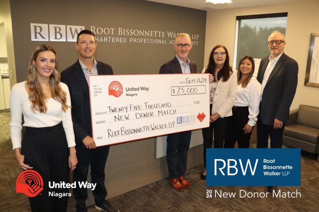 Double Your Impact: Root Bissonnette Walker LLP Joins Forces with United Way of Niagara!